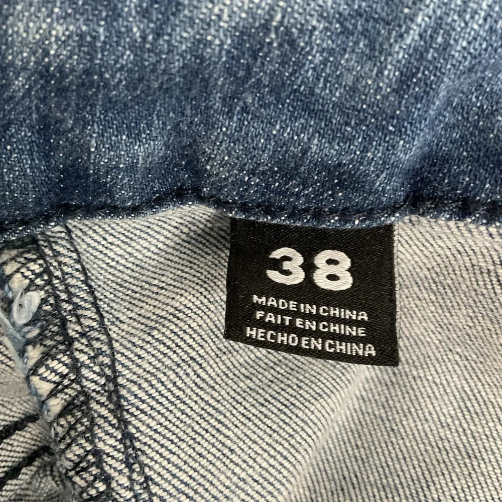 Embellish Biker Jeans Cargo Pockets Mens Size 38 Moto Hawk Cargo Stone‎ Wash